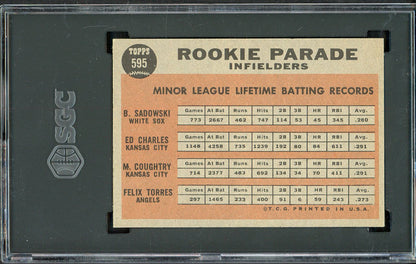 1962 Topps Baseball #595 Ed Charles A's SGC 7 NM 526652