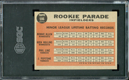 1962 Topps Baseball #596 Joe Pepitone Yankees SGC 5 EX 526653