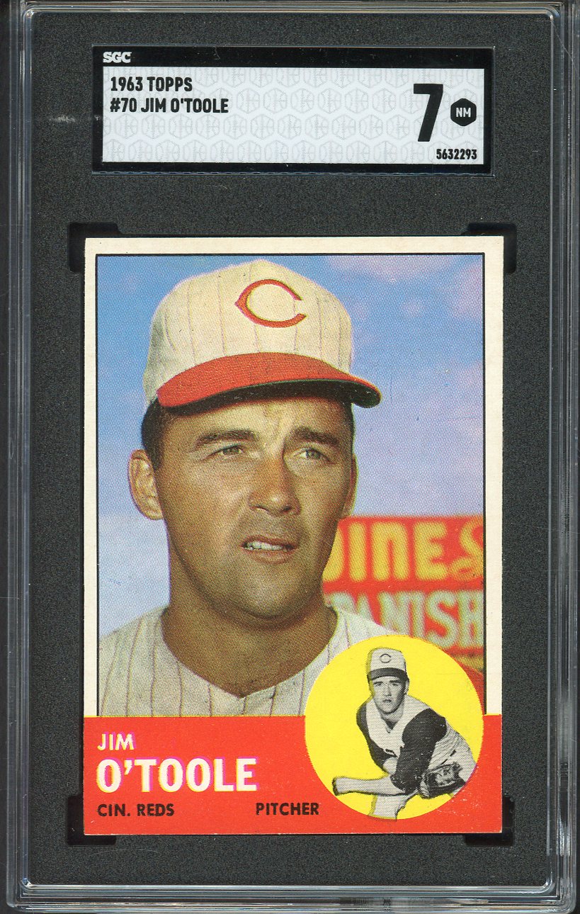 1963 Topps Baseball #070 Jim O'Toole Reds SGC 7 NM 526655