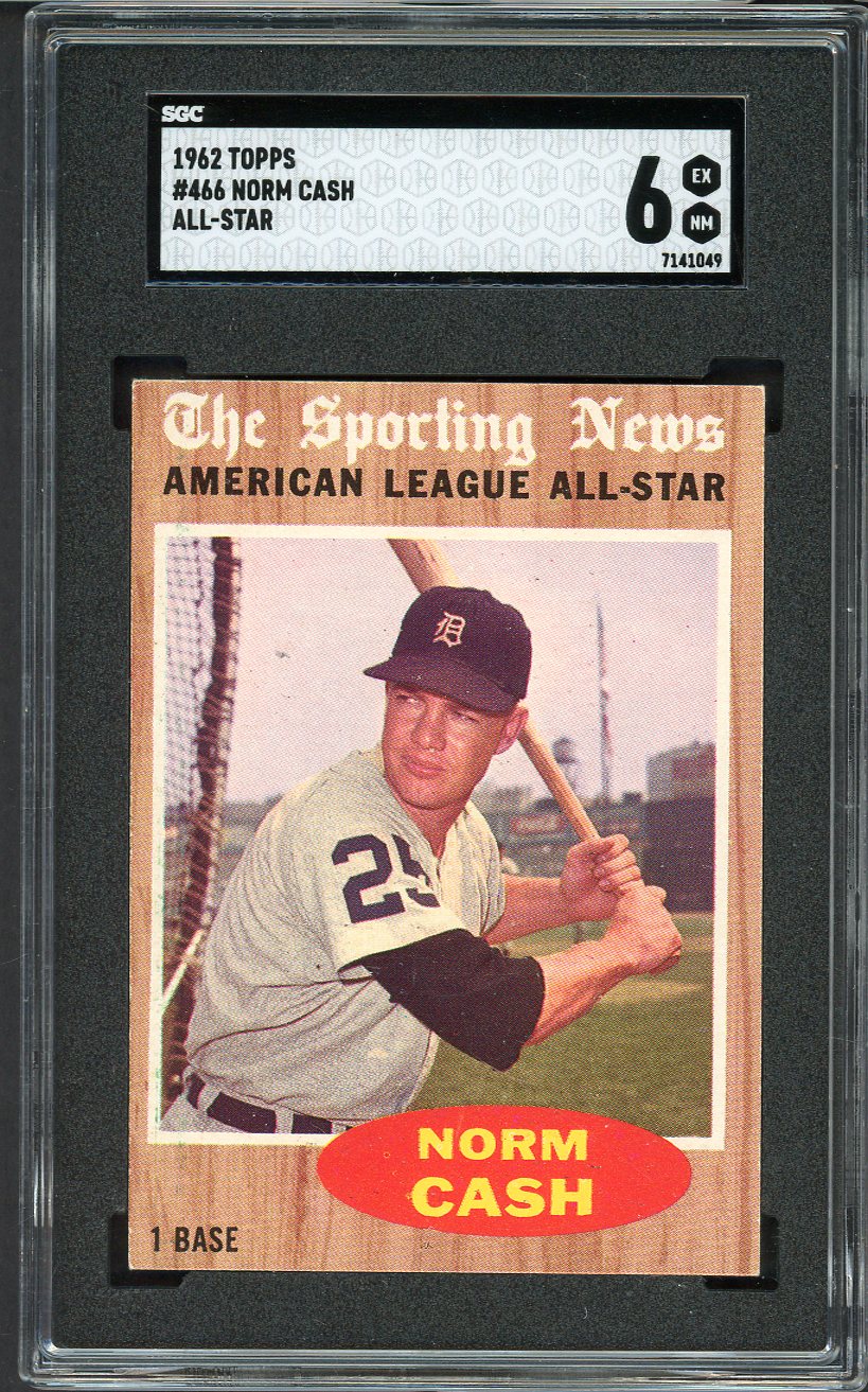 1962 Topps Baseball #466 Norm Cash A.S. Tigers SGC 6 EX-MT 526657