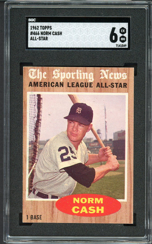 1962 Topps Baseball #466 Norm Cash A.S. Tigers SGC 6 EX-MT 526657