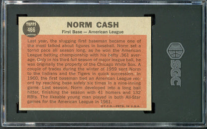 1962 Topps Baseball #466 Norm Cash A.S. Tigers SGC 6 EX-MT 526657