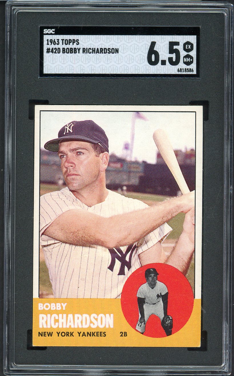 1963 Topps Baseball #420 Bobby Richardson Yankees SGC 6.5 EX-MT+ 526658