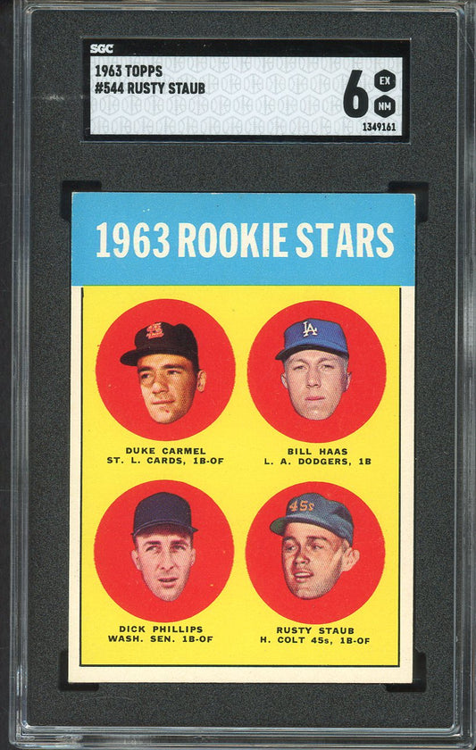 1963 Topps Baseball #544 Rusty Staub Colt .45s SGC 6 EX-MT 526659