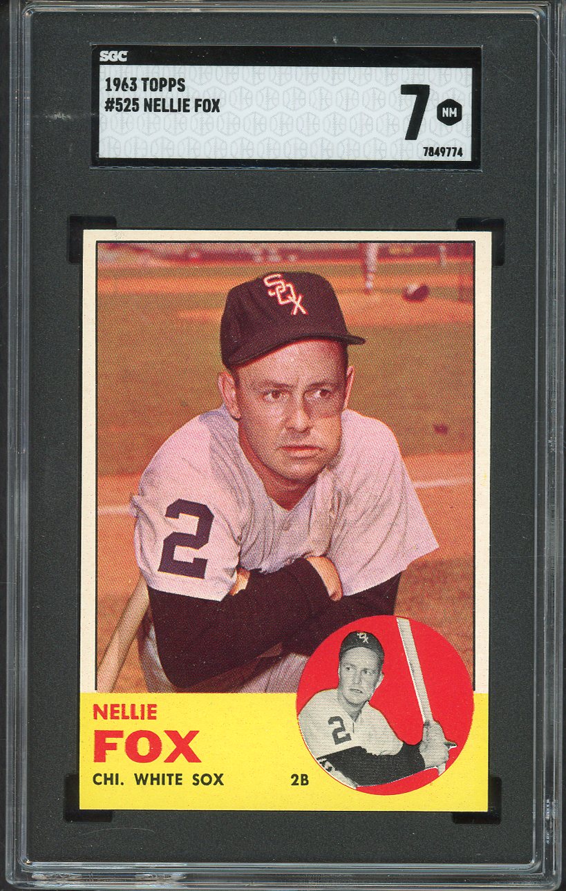 1963 Topps Baseball #525 Nellie Fox White Sox SGC 7 NM 526663