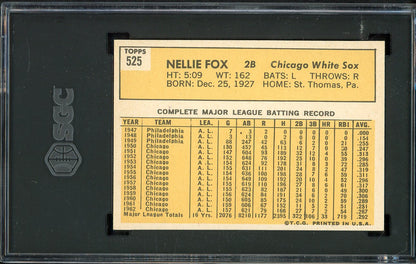 1963 Topps Baseball #525 Nellie Fox White Sox SGC 7 NM 526663