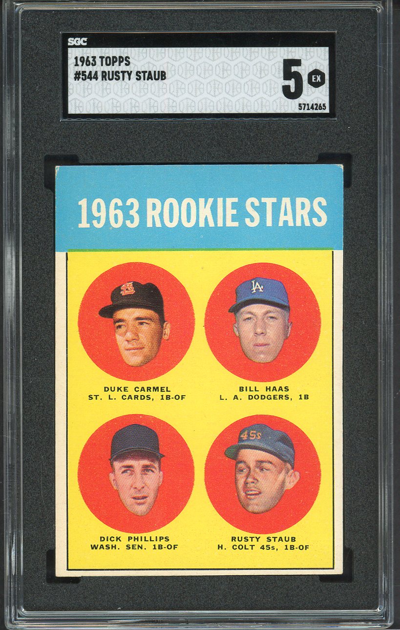 1963 Topps Baseball #544 Rusty Staub Colt .45s SGC 5 EX 526664