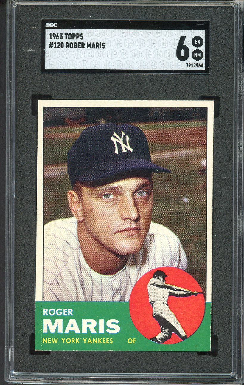 1963 Topps Baseball #120 Roger Maris Yankees SGC 6 EX-MT 526667