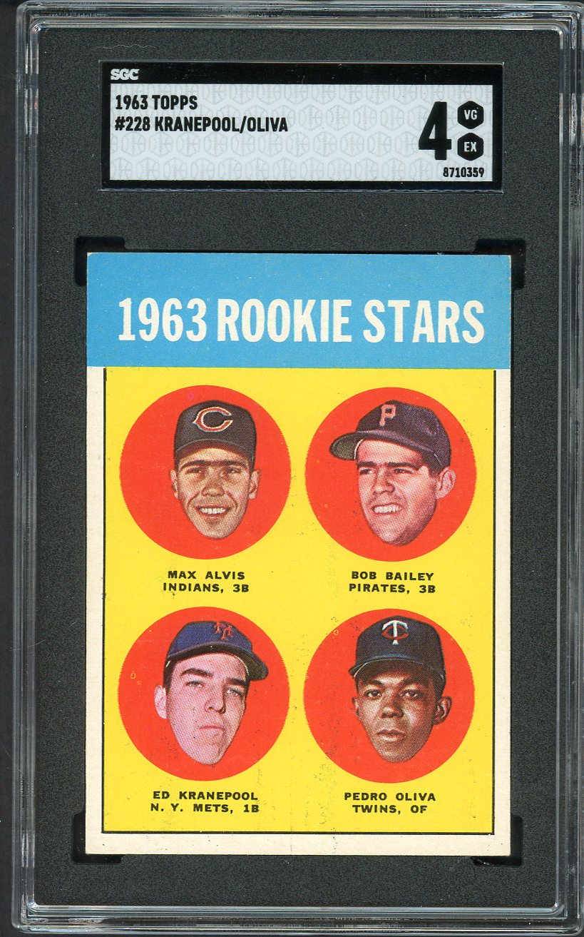 1963 Topps Baseball #228 Tony Oliva Twins SGC 4 VG-EX 526669