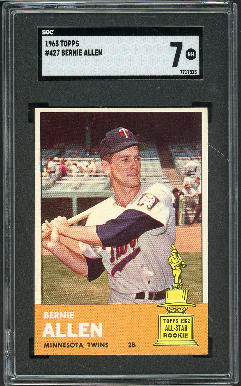 1963 Topps Baseball #427 Bernie Allen Twins SGC 7 NM 526670