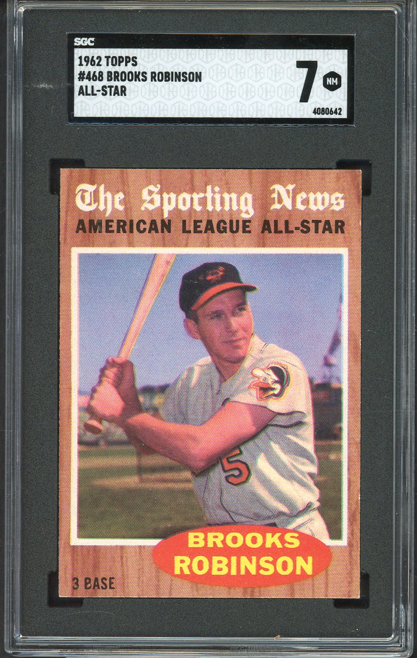 1962 Topps Baseball #468 Brooks Robinson A.S. Orioles SGC 7 NM 526671