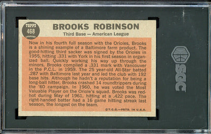 1962 Topps Baseball #468 Brooks Robinson A.S. Orioles SGC 7 NM 526671