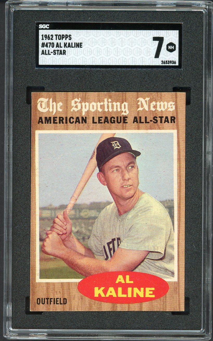 1962 Topps Baseball #470 Al Kaline A.S. Tigers SGC 7 NM 526673