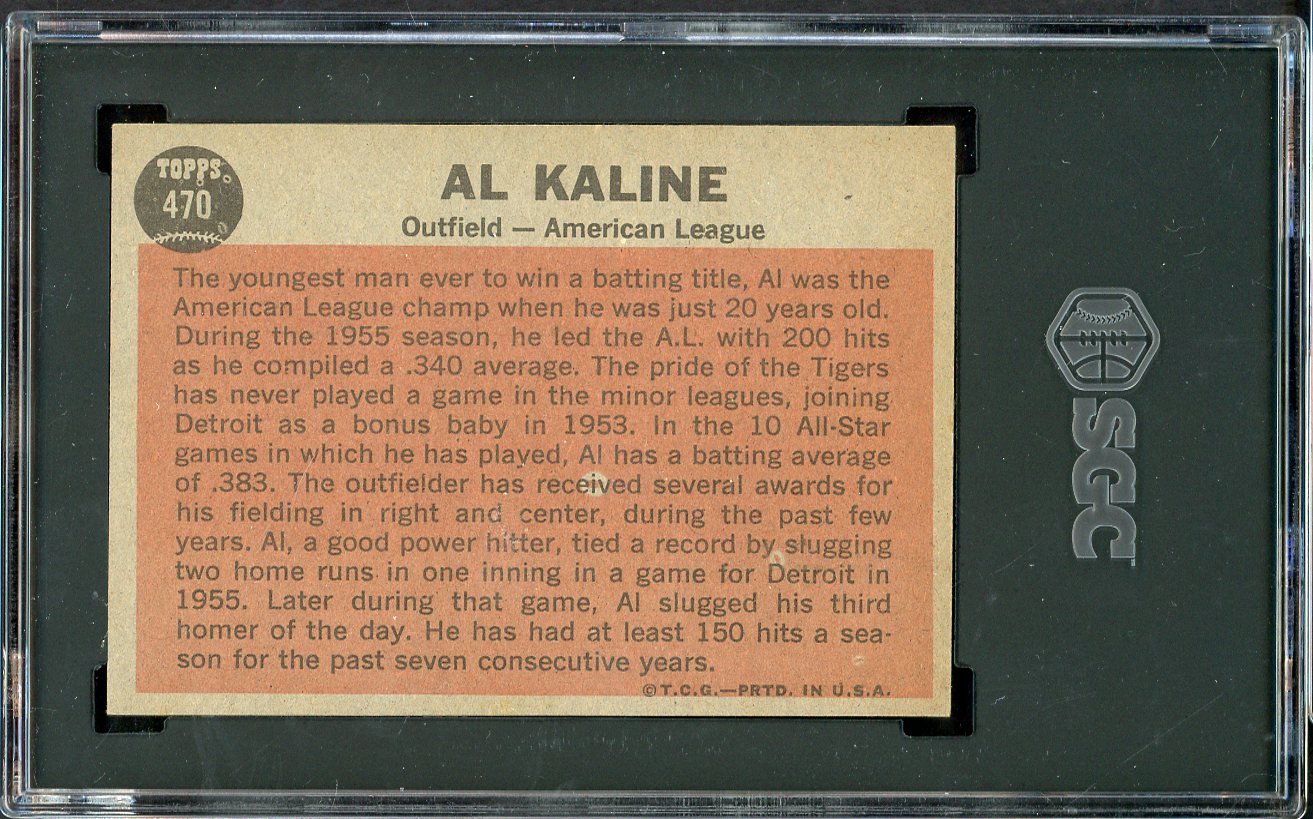 1962 Topps Baseball #470 Al Kaline A.S. Tigers SGC 7 NM 526673
