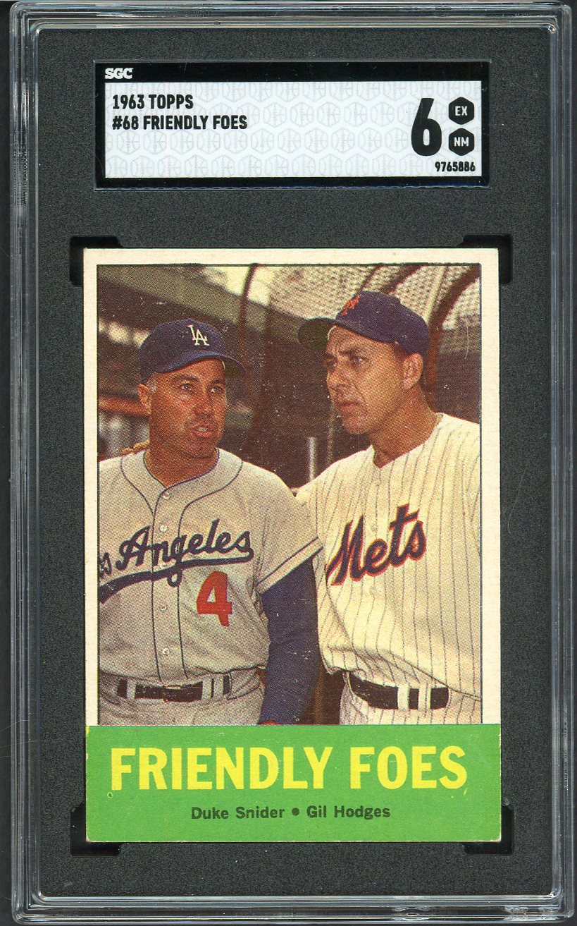 1963 Topps Baseball #068 Duke Snider Gil Hodges SGC 6 EX-MT 526674