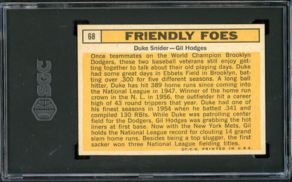 1963 Topps Baseball #068 Duke Snider Gil Hodges SGC 6 EX-MT 526674