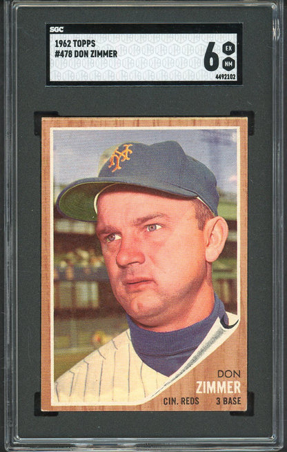 1962 Topps Baseball #478 Don Zimmer Reds SGC 6 EX-MT 526676