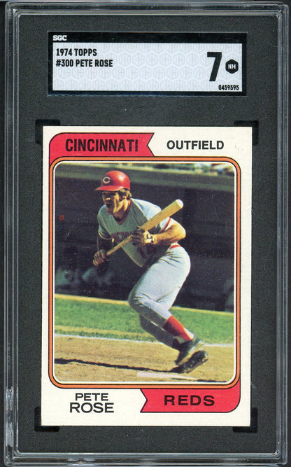 1974 Topps Baseball #300 Pete Rose Reds SGC 7 NM 526678