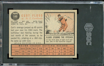 1962 Topps Baseball #590 Curt Flood Cardinals SGC 6.5 EX-MT+ 526683