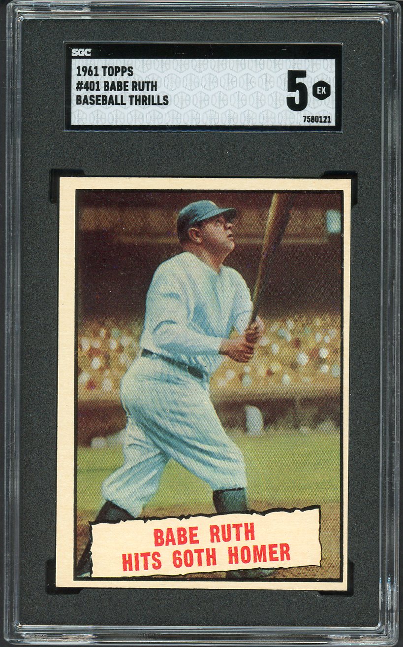 1961 Topps Baseball #401 Babe Ruth Yankees SGC 5 EX 526685