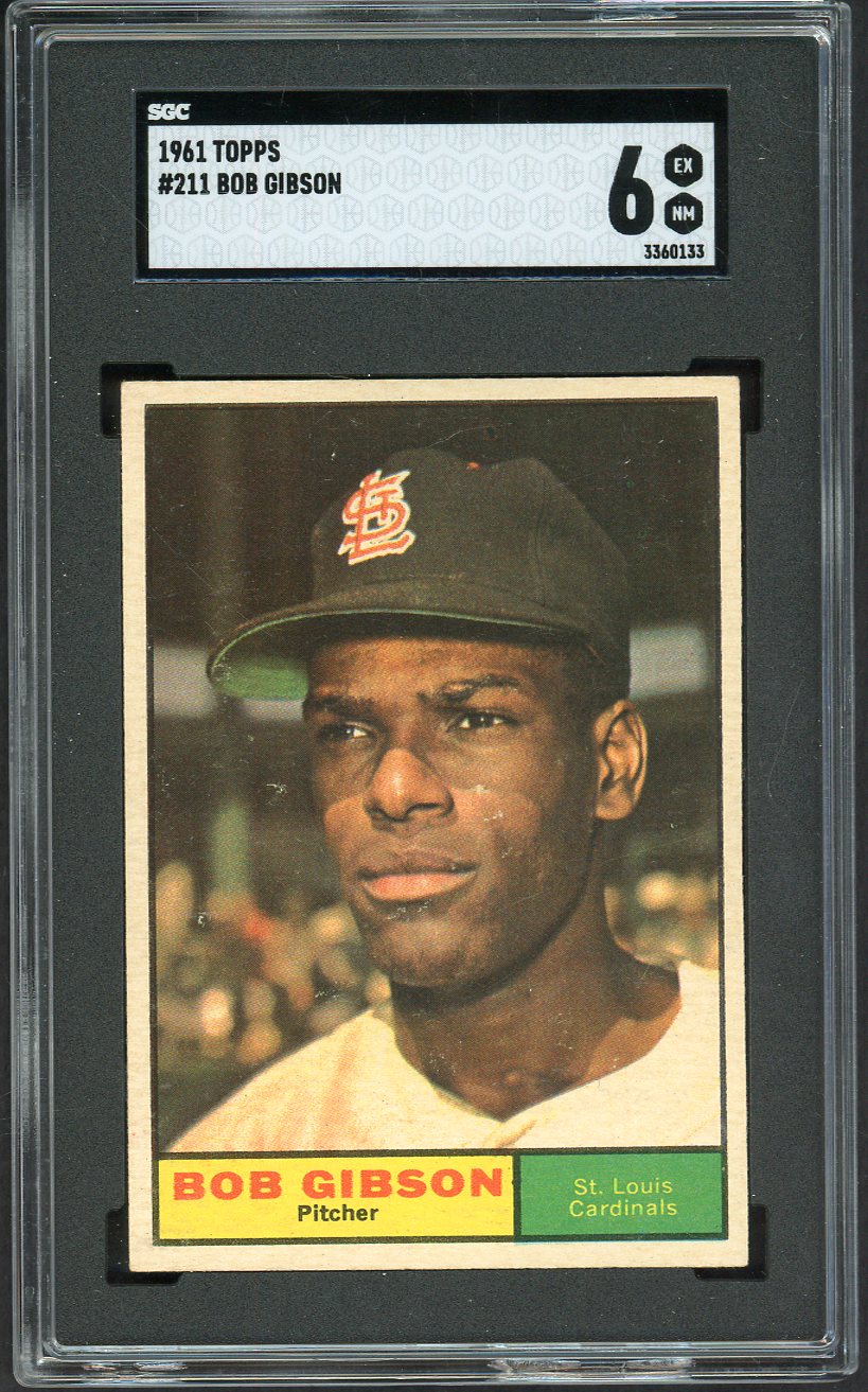 1961 Topps Baseball #211 Bob Gibson Cardinals SGC 6 EX-MT 526690