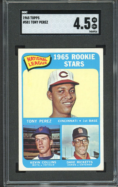 1965 Topps Baseball #581 Tony Perez Reds SGC 4.5 VG-EX+ 526692