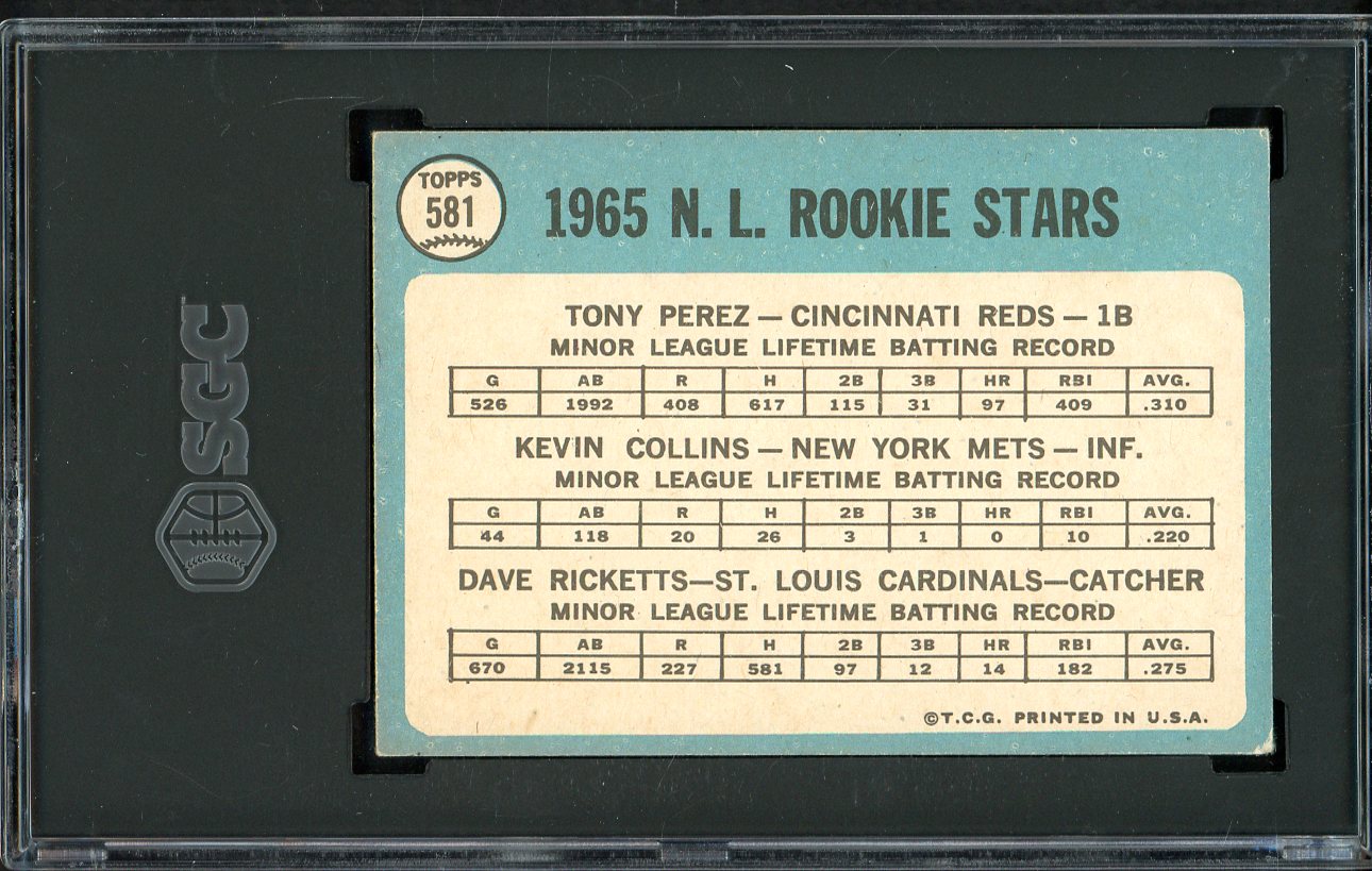 1965 Topps Baseball #581 Tony Perez Reds SGC 4.5 VG-EX+ 526692