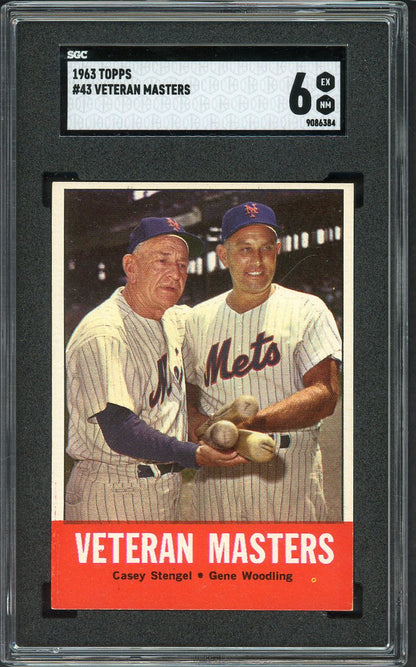 1963 Topps Baseball #043 Casey Stengel Gene Woodling SGC 6 EX-MT 526693