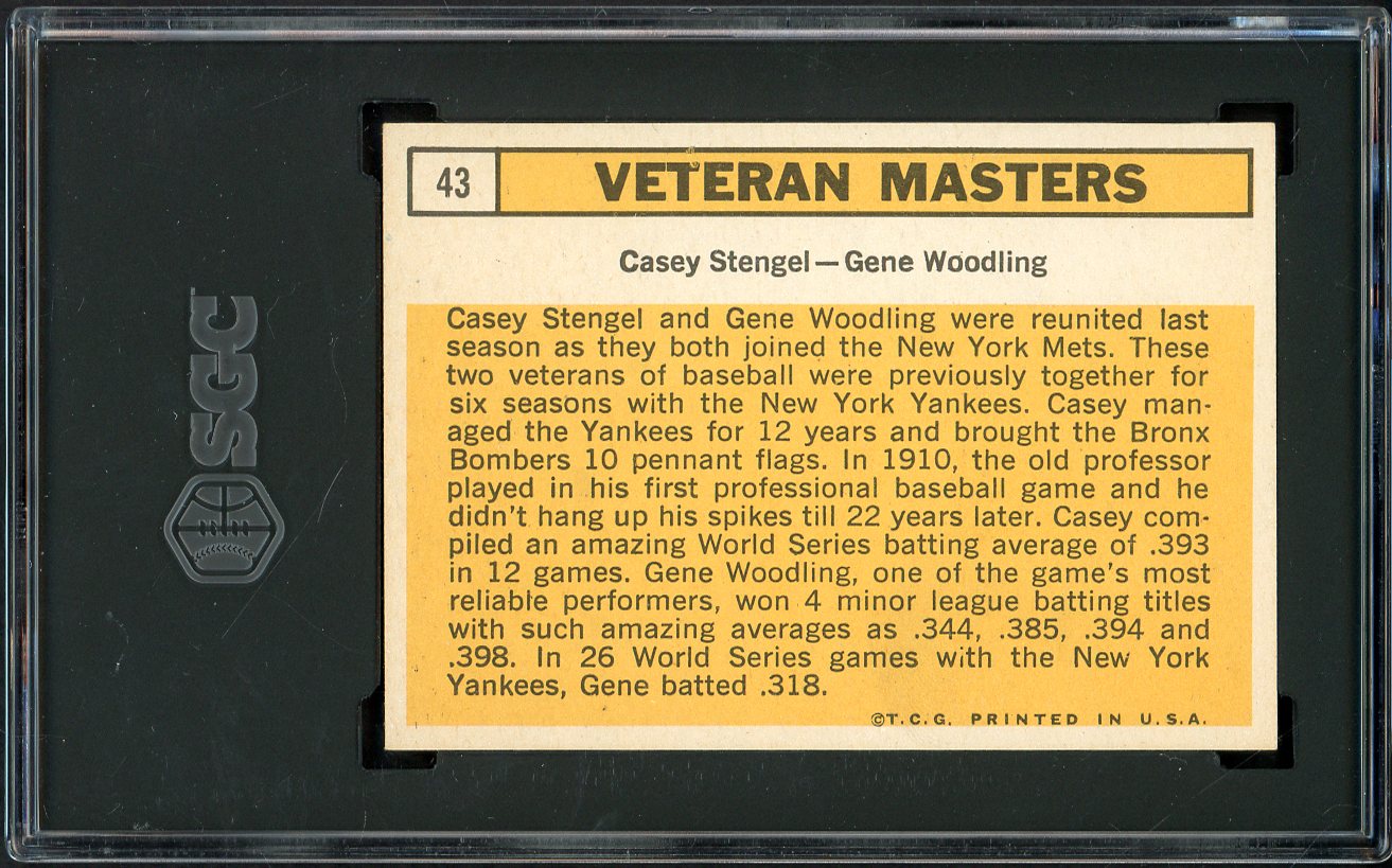 1963 Topps Baseball #043 Casey Stengel Gene Woodling SGC 6 EX-MT 526693