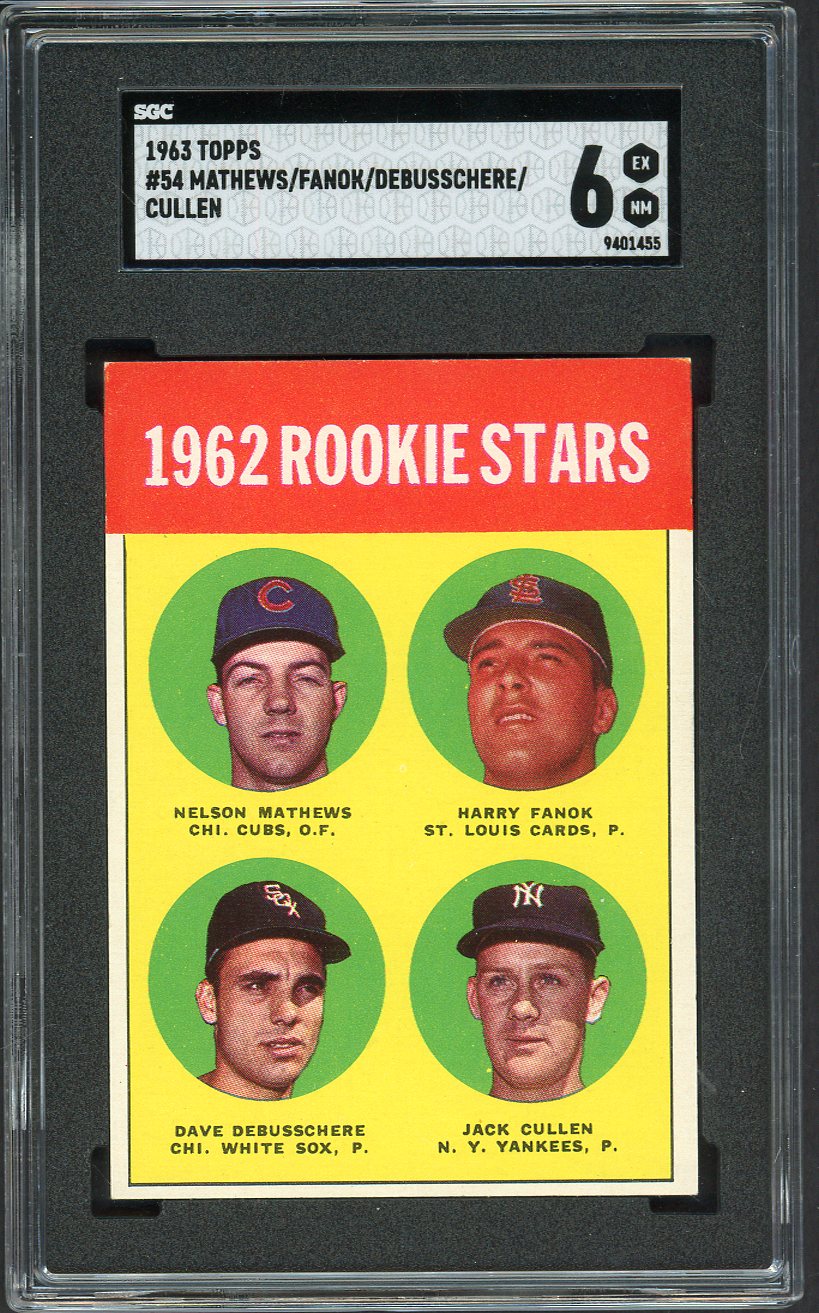 1963 Topps Baseball #054 Dave DeBusschere White Sox SGC 6 EX-MT Variation 526694