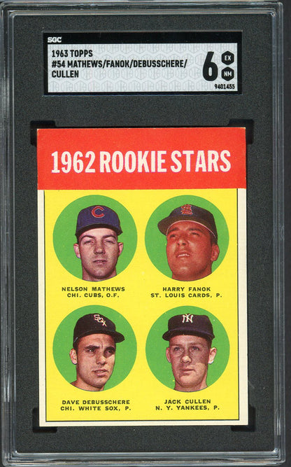 1963 Topps Baseball #054 Dave DeBusschere White Sox SGC 6 EX-MT Variation 526694