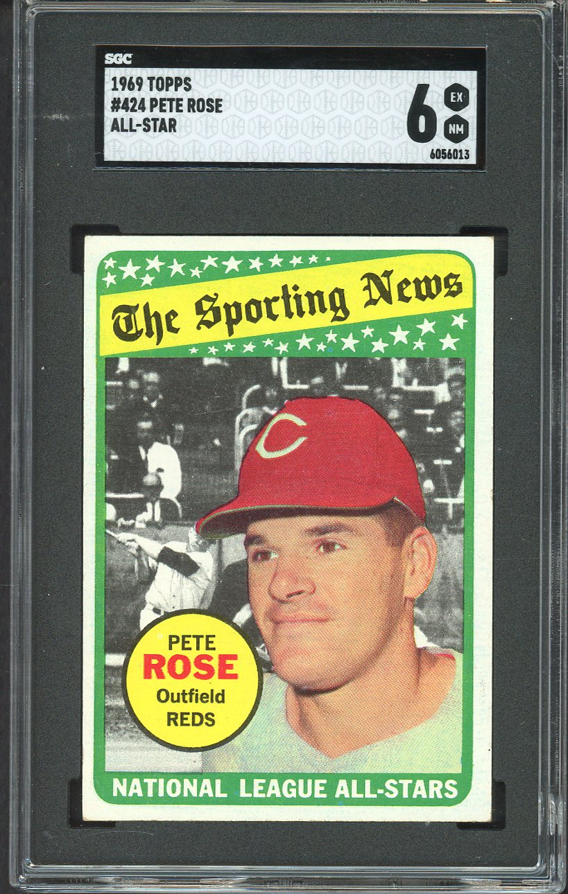 1969 Topps Baseball #424 Pete Rose A.S. Reds SGC 6 EX-MT 526695