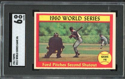 1961 Topps Baseball #311 World Series Game 6 Whitey Ford SGC 6 EX-MT 526707