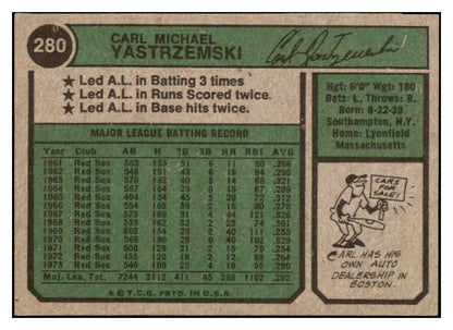 1974 Topps Baseball #280 Carl Yastrzemski Red Sox EX-MT 527172