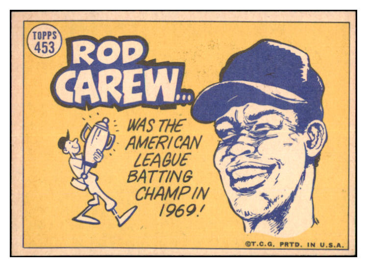 1970 Topps Baseball #453 Rod Carew A.S. Twins EX-MT 527229