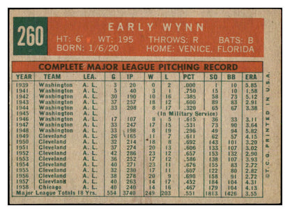 1959 Topps Baseball #260 Early Wynn White Sox EX-MT 527257