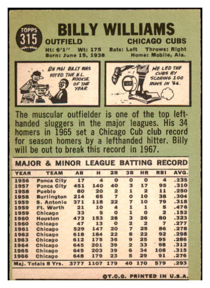 1967 Topps Baseball #315 Billy Williams Cubs VG-EX 527322