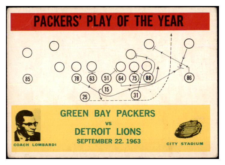 1964 Philadelphia Football #084 Vince Lombardi Packers VG 527455