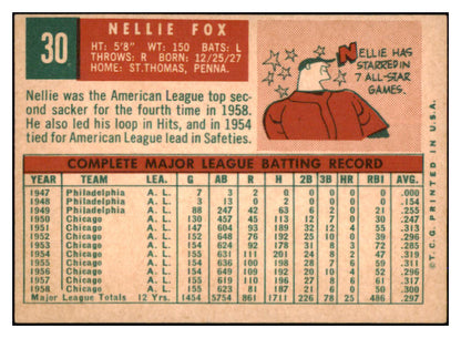 1959 Topps Baseball #030 Nellie Fox White Sox EX 527511