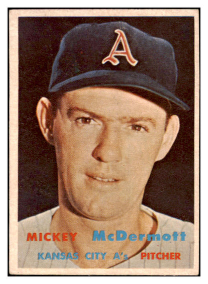 1957 Topps Baseball #318 Mickey McDermott A's EX 527647