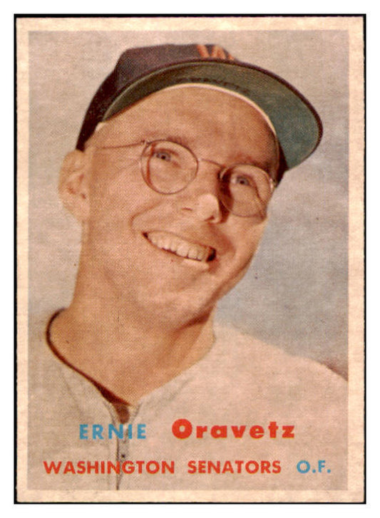 1957 Topps Baseball #179 Ernie Oravetz Senators EX-MT 527658