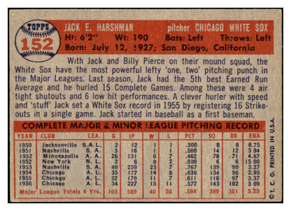 1957 Topps Baseball #152 Jack Harshman White Sox EX-MT 527692