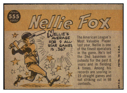 1960 Topps Baseball #555 Nellie Fox A.S. White Sox EX 527796