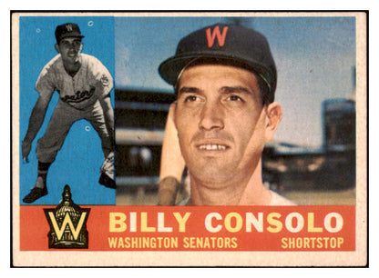 1960 Topps Baseball #508 Billy Consolo Senators EX 527803