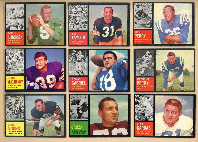 1962 Topps Football Complete Set EX+/EX-MT Tarkenton Brown 527958