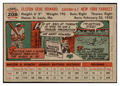 1956 Topps Baseball #208 Elston Howard Yankees EX-MT 527996