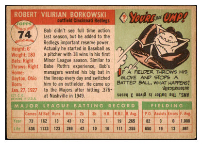 1955 Topps Baseball #074 Bob Borkowski Reds EX-MT 528133