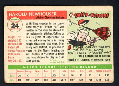 1955 Topps Baseball #024 Hal Newhouser Indians GD-VG 528159