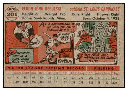 1956 Topps Baseball #201 Rip Repulski Cardinals EX-MT 528170