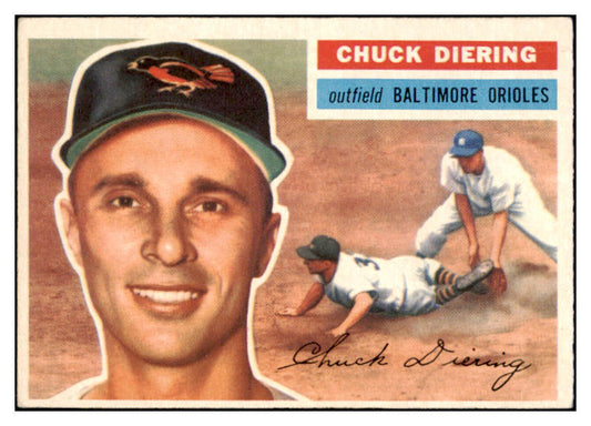 1956 Topps Baseball #019 Chuck Diering Orioles EX-MT Gray 528183